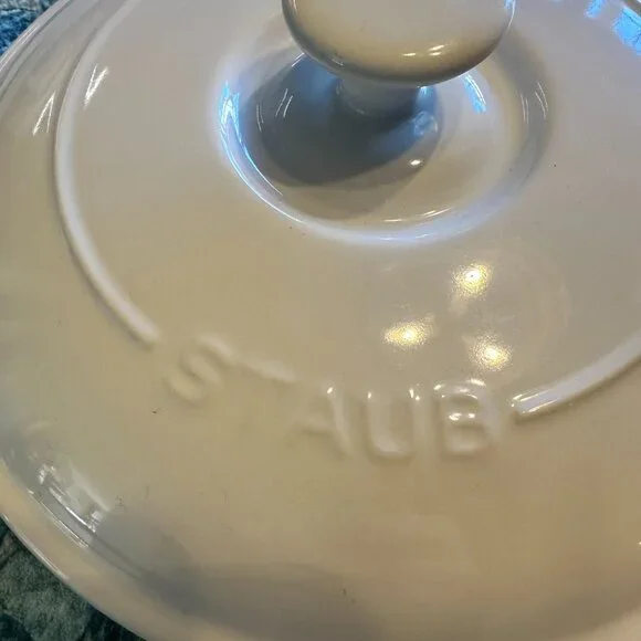 Staub Ceramic 8-inch Round Covered Brie Baker - White - Picture 3 of 5